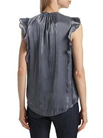 Amiah Ruffle Satin Top