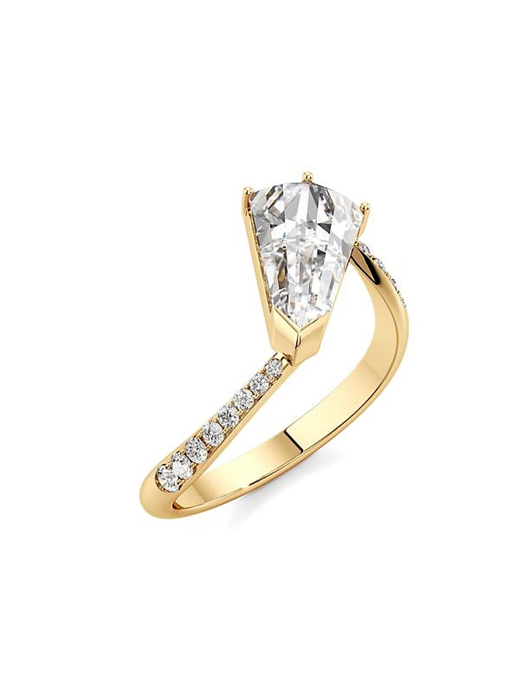 Phoenix Twist 18K Yellow Gold & 1.68 TCW Lab-Grown Diamond Ring