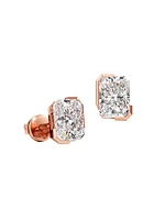 Meta 18K Rose Gold & 2.08 TCW Lab-Grown Diamond Radiant-Cut Stud Earrings