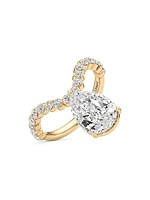 Tear Valley 18K Gold & 3.66 TCW Lab-Grown Diamond Ring