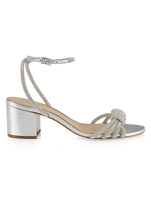 Jewel 63MM Crystal-Embellished Metallic Leather Sandals