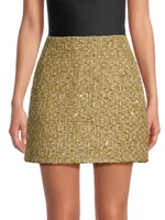 Metallic Tweed Miniskirt