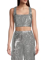 Nickie Sequin Crop Top