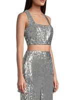 Nickie Sequin Crop Top