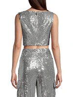 Nickie Sequin Crop Top