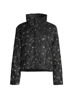 Hayes Beaded Puffer Crop Jacket