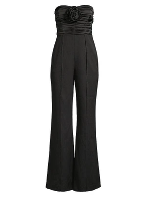 Saoirse Ruched Cady Flared Jumpsuit