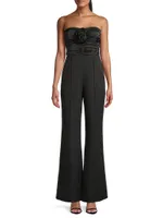 Saoirse Ruched Cady Flared Jumpsuit