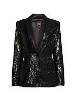 Alexa Peaked Sequin Blazer