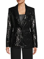 Alexa Peaked Sequin Blazer