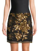 Kristina Holiday Nights Sequins Miniskirt