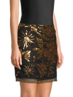 Kristina Holiday Nights Sequins Miniskirt