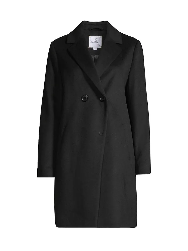 Wool Blend Double-Breasted Cutaway Coat