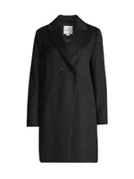 Wool Blend Double-Breasted Cutaway Coat