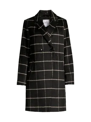 Plaid Double-Breasted Coat