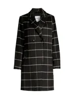 Plaid Double-Breasted Coat