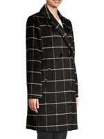 Plaid Double-Breasted Coat