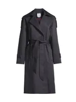 Cotton-Blend Belted Trench Coat