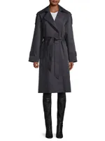 Cotton-Blend Belted Trench Coat