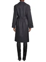 Cotton-Blend Belted Trench Coat