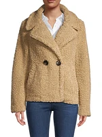 Faux Shearling Double-Breasted Jacket