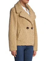 Faux Shearling Double-Breasted Jacket