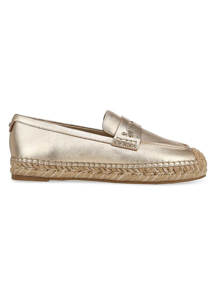 Kai Metallic Leather Espadrille Loafers