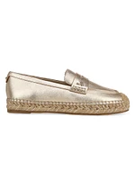 Kai Metallic Leather Espadrille Loafers