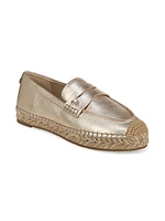 Kai Metallic Leather Espadrille Loafers