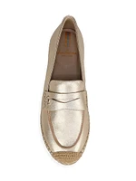 Kai Metallic Leather Espadrille Loafers