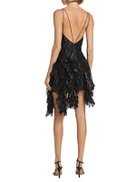 Yves Sequined Ruffle Minidress