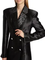 Rhinestoned Double-Breasted Blazer Minidress