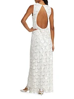 Scallop Sequin Maxi Dress