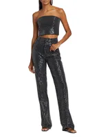Sequin Flared Pants