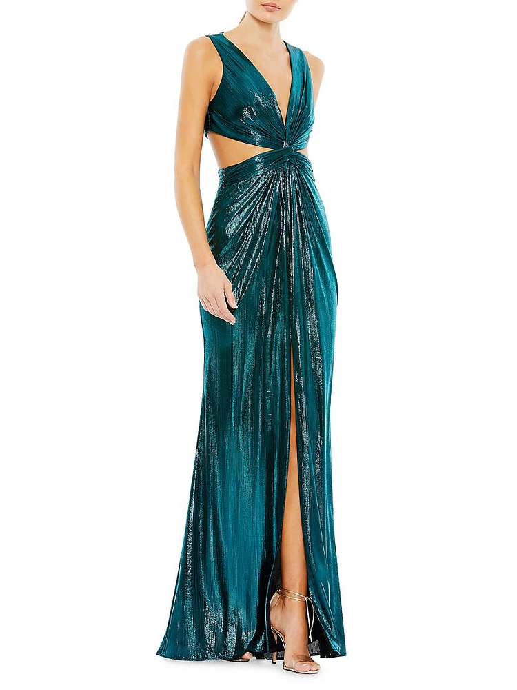 Lamé Cut-Out Gown