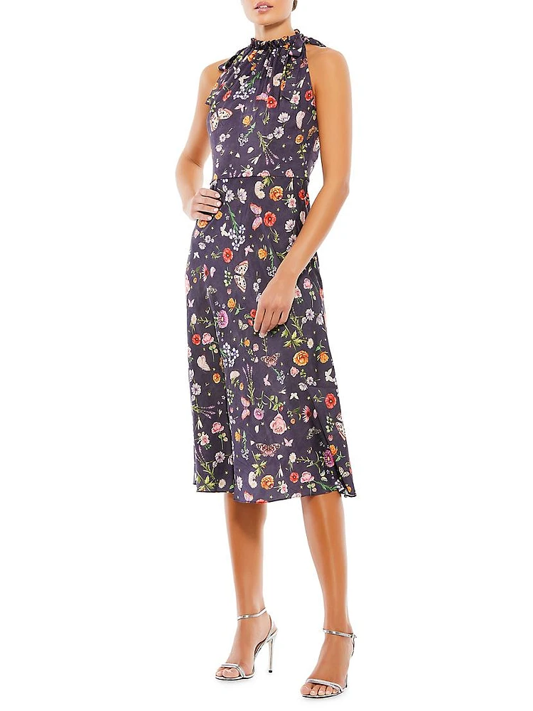 Ieena Floral Crepe Midi-Dress