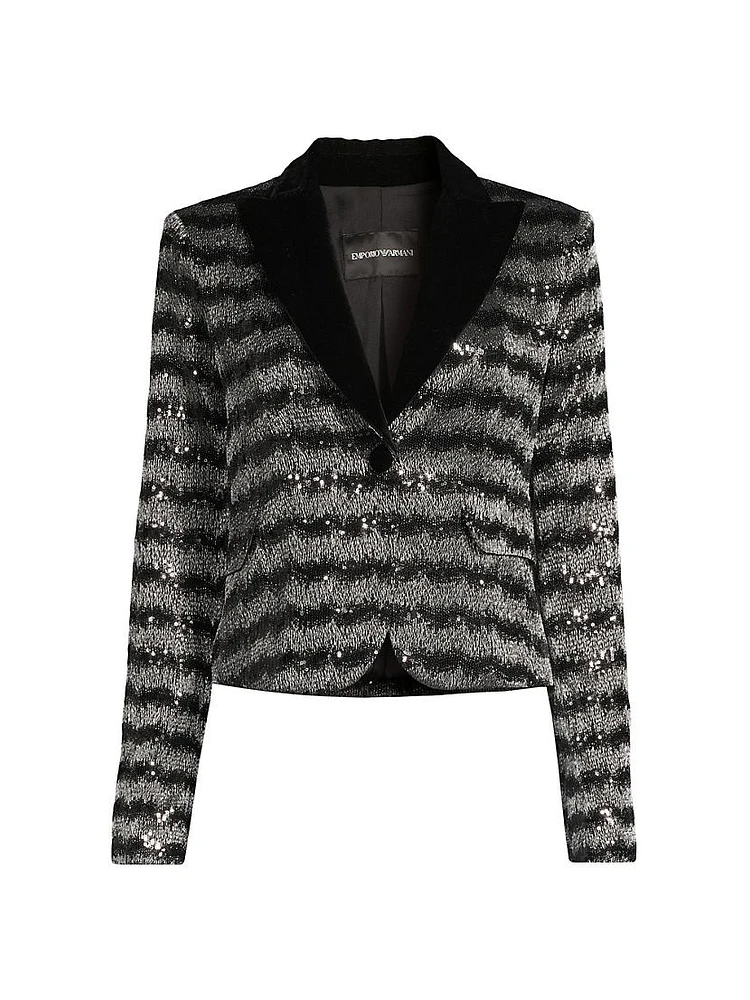 Chevron Sequined Blazer