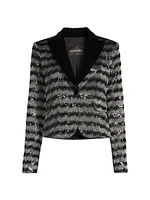 Chevron Sequined Blazer