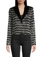 Chevron Sequined Blazer