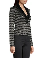 Chevron Sequined Blazer