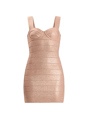 Disco Knit Bustier Bandage Minidress