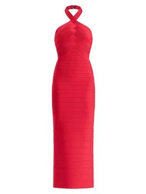 Icon Halter-Neck Bandage Gown