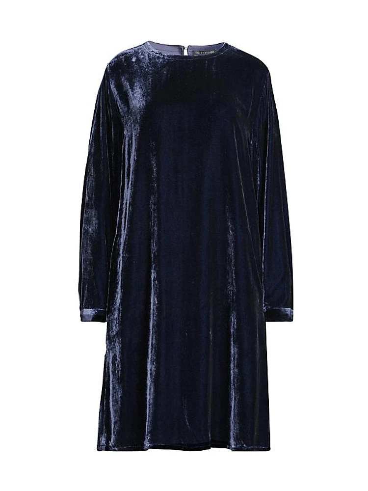 Long-Sleeve Velvet Dress