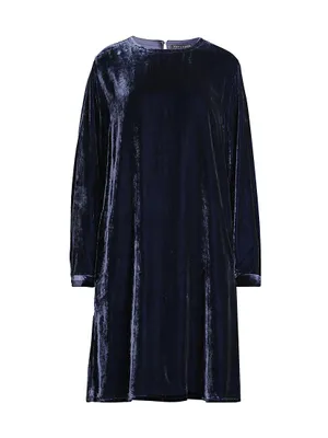 Long-Sleeve Velvet Dress