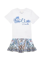 Little Girl's & Season Of The Siren Shirred Skirt