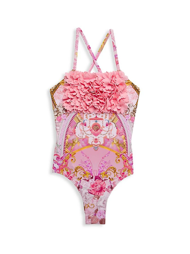 Little Girl's & Rosette One-Piece Swimsuit