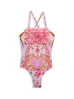 Little Girl's & Rosette One-Piece Swimsuit