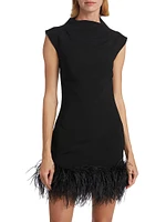 Nyx Feather-Embellished Minidress