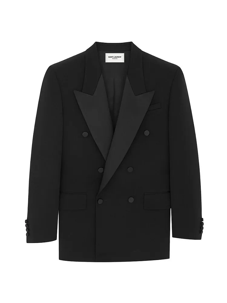 Oversized Tuxedo Jacket Grain De Poudre