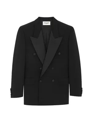 Oversized Tuxedo Jacket Grain De Poudre